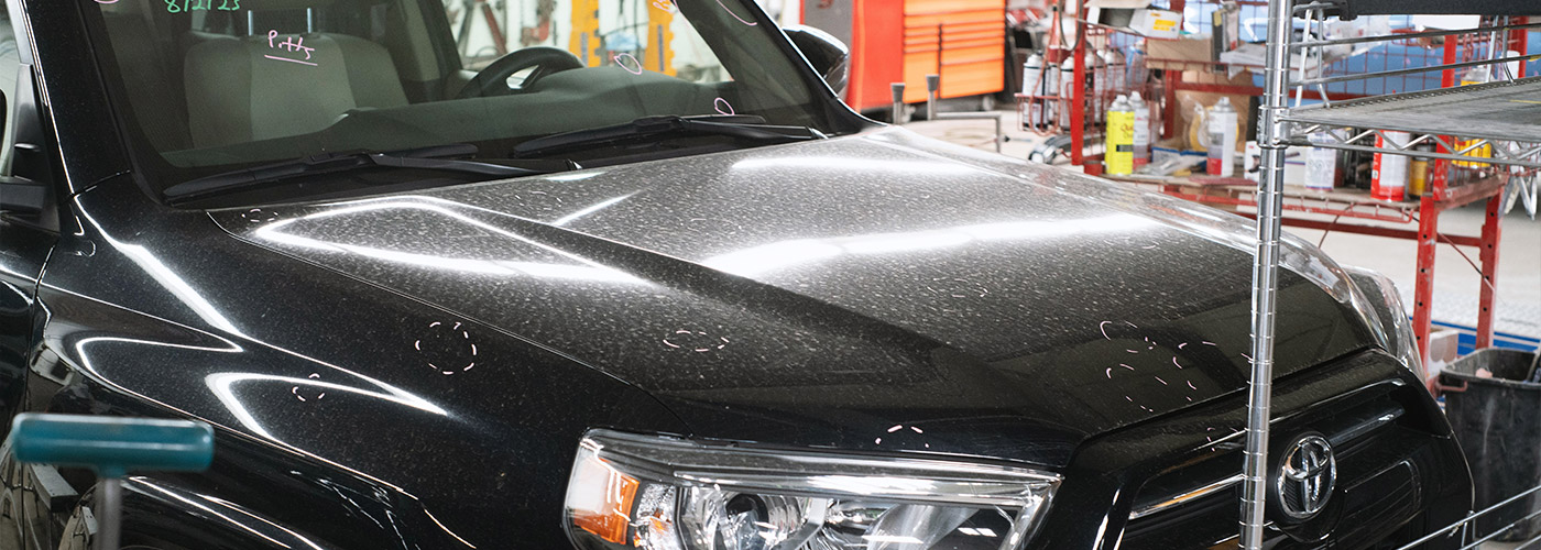 image of car and hail storm