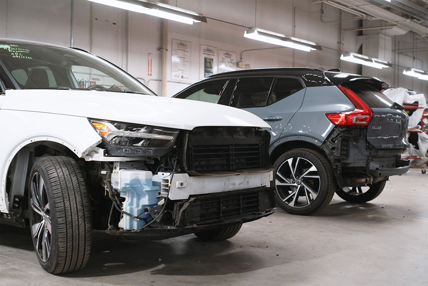 Volvo service member preforming repair